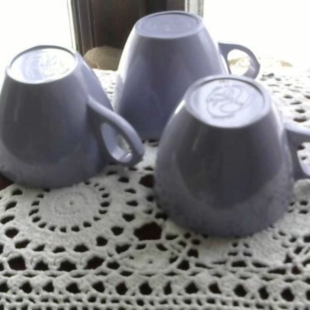 3 melmac cups from the late 50's